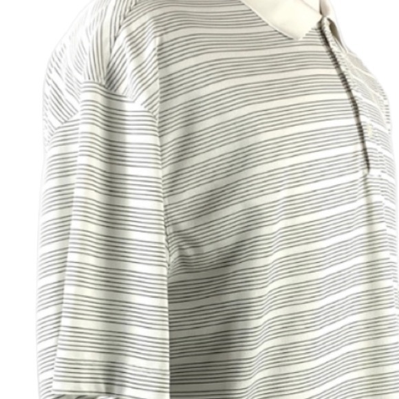 Nike Dri-fit White with Black Stripes Short Sleeve Golf Polo Shirt size X-Large - Picture 5 of 12